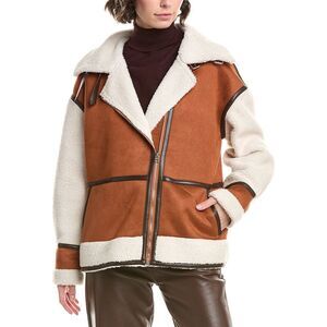 Pascale La Mode Womens  Fleece Coat, Brown